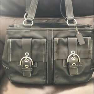Black leather Coach bag